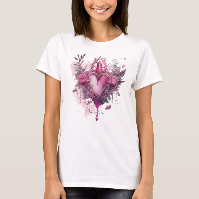 Skapa ditt eget Rosa Kärlek Candle T Shirt (Framsida)