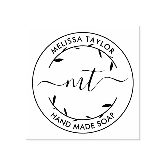 Skapa ditt eget runda monogram initialer stämpel (Tryck)