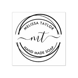 Skapa ditt eget runda monogram initialer stämpel