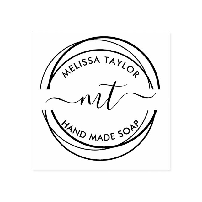 Skapa ditt eget runda monogram initialer stämpel (Tryck)