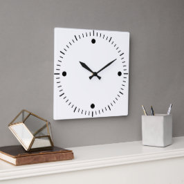 Skapa ditt eget, runda, vita rams vägglock fyrkantig klocka