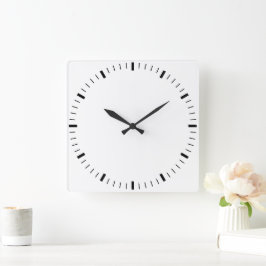 Skapa ditt eget, runda, vita rams vägglock fyrkantig klocka