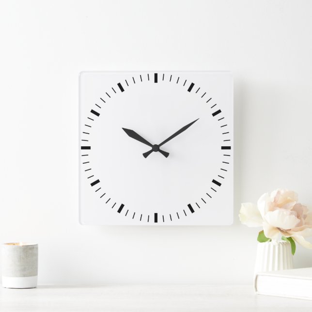 Skapa ditt eget, runda, vita rams vägglock fyrkantig klocka (Hem)