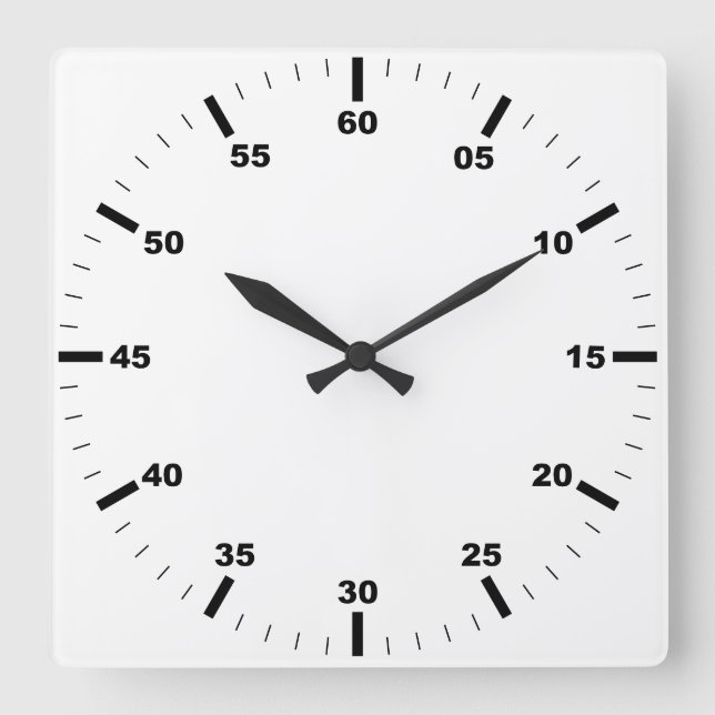 Skapa ditt eget, runda, vita rams vägglock fyrkantig klocka (Framsida)