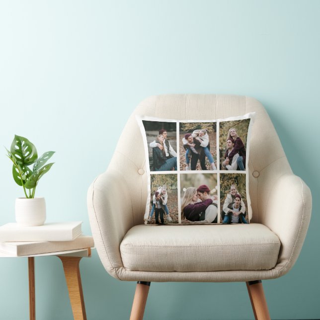 Skapa ditt eget sex fotokollage Dekorativ kudde (Stol)