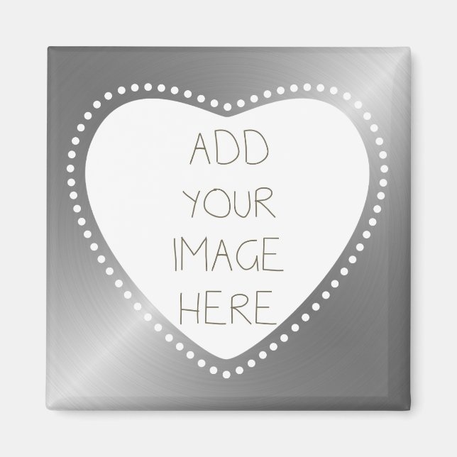 Skapa ditt eget Silver Heart Magnet (Framsidan)
