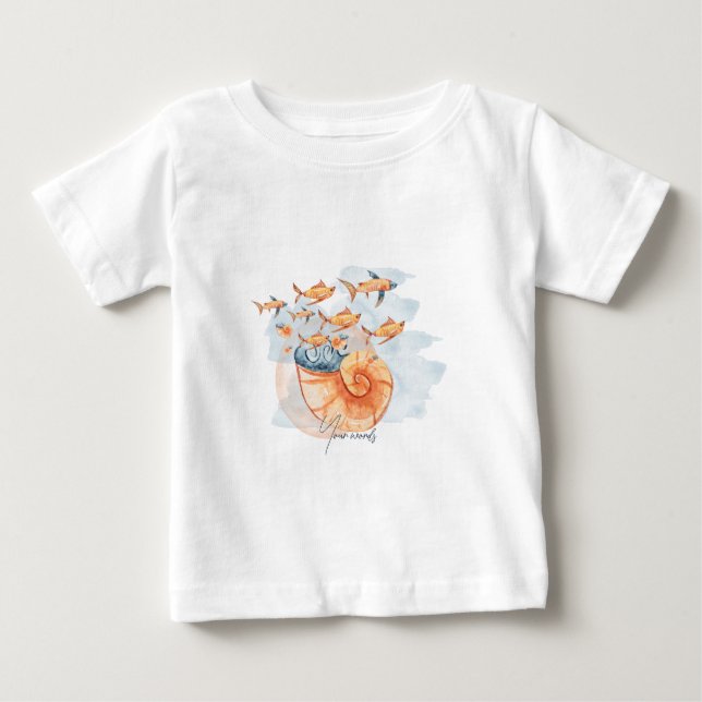 Skapa ditt eget sjöskal och fiskundervatten t shirt (Framsida)