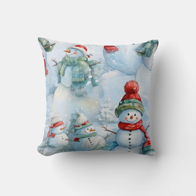 Skapa Ditt Eget Snömannafält Kudde (Framsida)