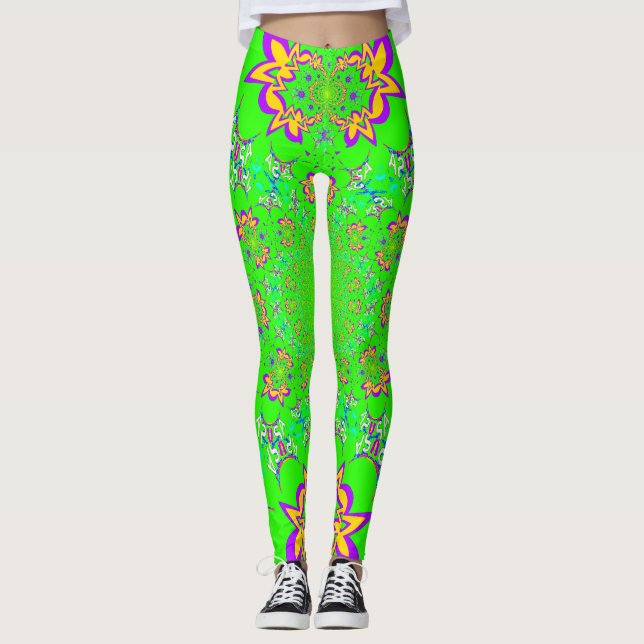 Skapa ditt eget söta kärlek blommönster Clothing Leggings (Framsida)