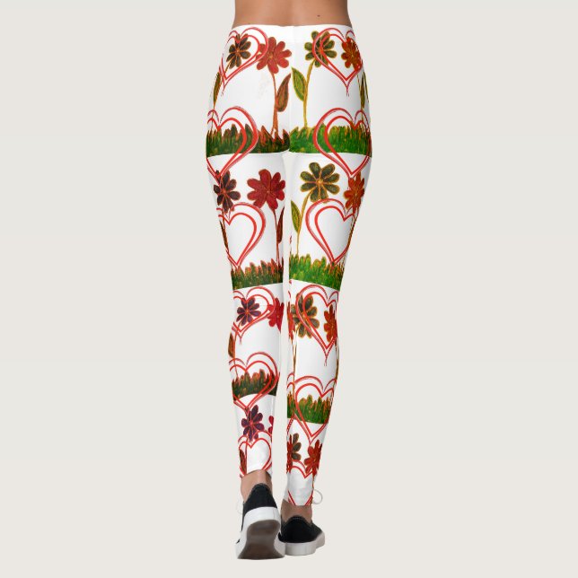 Skapa ditt eget söta, snygga Blommigt-kläder Leggings (Baksida)