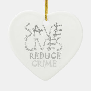 Skapa ditt eget Spara Lives Reduction Crime Julgransprydnad Keramik