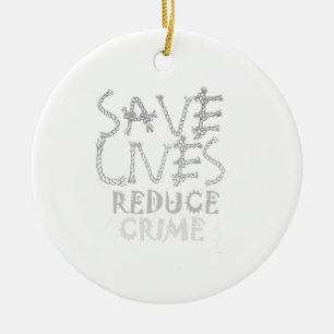 Skapa ditt eget Spara Lives Reduction Crime Julgransprydnad Keramik