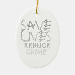 Skapa ditt eget Spara Lives Reduction Crime Julgransprydnad Keramik