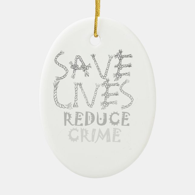 Skapa ditt eget Spara Lives Reduction Crime Julgransprydnad Keramik (Framsidan)