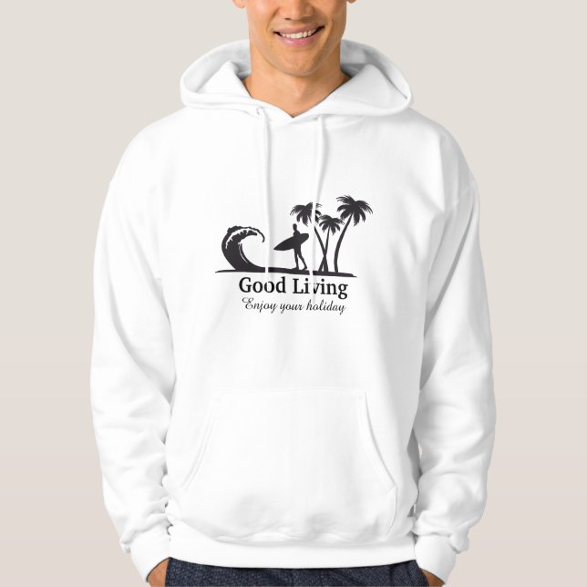 Skapa ditt eget svarta belysta Bra Living Hoodie (Framsida)