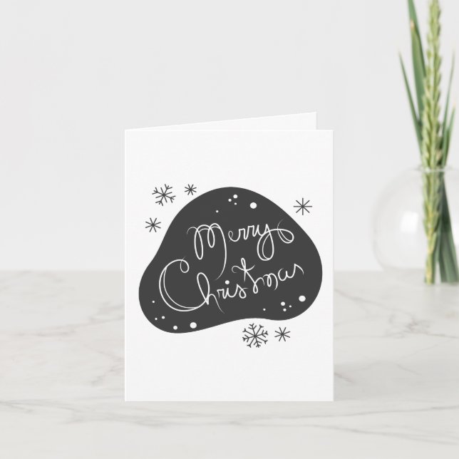 Skapa ditt eget svarta och vita God jul Helgkort (Framsida)