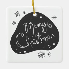 Skapa ditt eget svarta och vita God jul Julgransprydnad Keramik