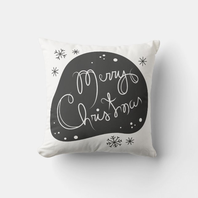 Skapa ditt eget svarta och vita God jul Kudde (Framsida)