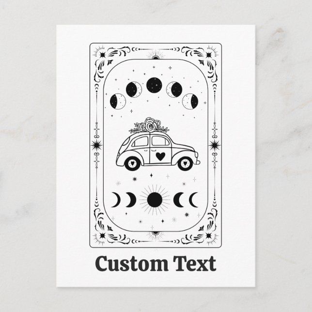 Skapa Ditt Eget Tarot Celestiala Mån Helig Bröllop Helg Vykort (Framsida)