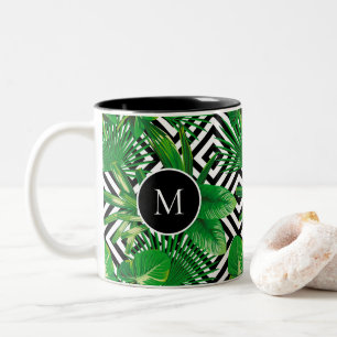 Skapa ditt eget Tropical Mönster Monogram Två-Tonad Mugg