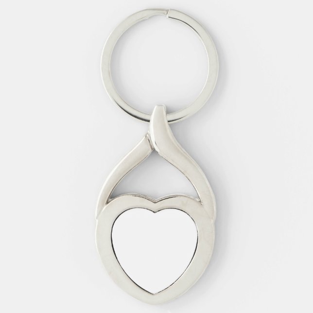 Skapa Ditt Eget Twisted Heart Silverfärgad Nyckelring (Framsidan)