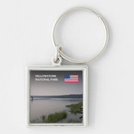 Skapa ditt eget USA-resefotot från souvenir Fyrkantig Silverfärgad Nyckelring
