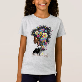 Skapa ditt eget vackra blommor Black Girl T Shirt
