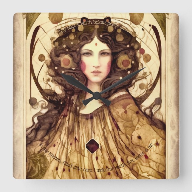 Skapa ditt eget Victorian Witch Fyrkantig Klocka (Framsida)