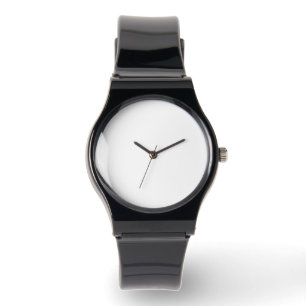 Skapa ditt eget vita Silicone Strap Black Watch Armbandsur