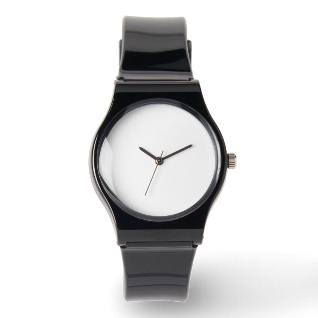 Skapa ditt eget vita Silicone Strap Black Watch Armbandsur (Framsida)