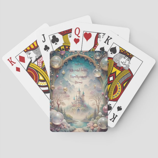 Skapa Ditt Eget Whimsical Magiska Slott Casinokort (Baksidan)