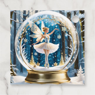Skapa Ditt Eget Xmas Ballerina Älva Snöklot Gåvor Etiketter