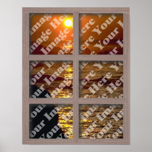 Skapa ditt egna fönster med den blekte bruna ramen poster