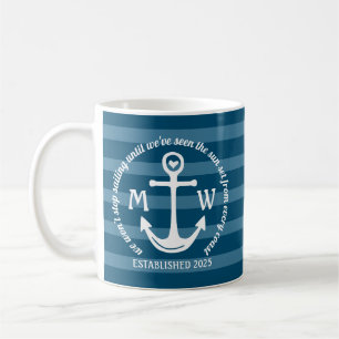 Skapa ditt egna nautiskt ankrar den kust- kaffemugg