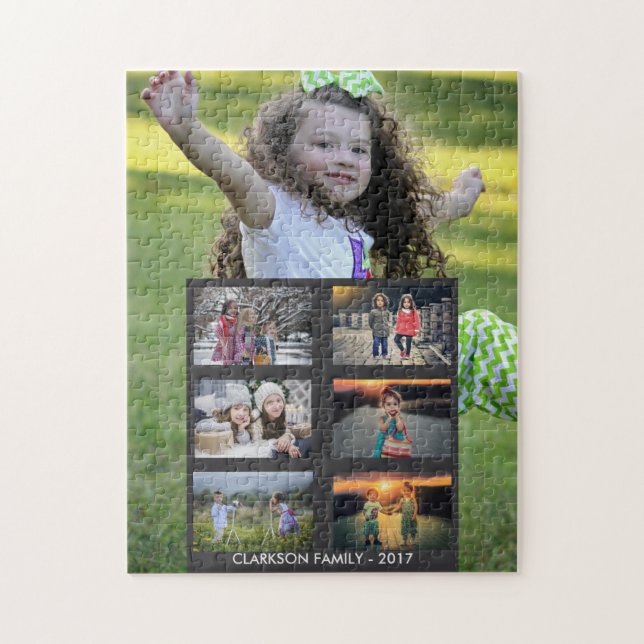 Skapa ditt egna pussel för familjfotocollage (Vertikal)