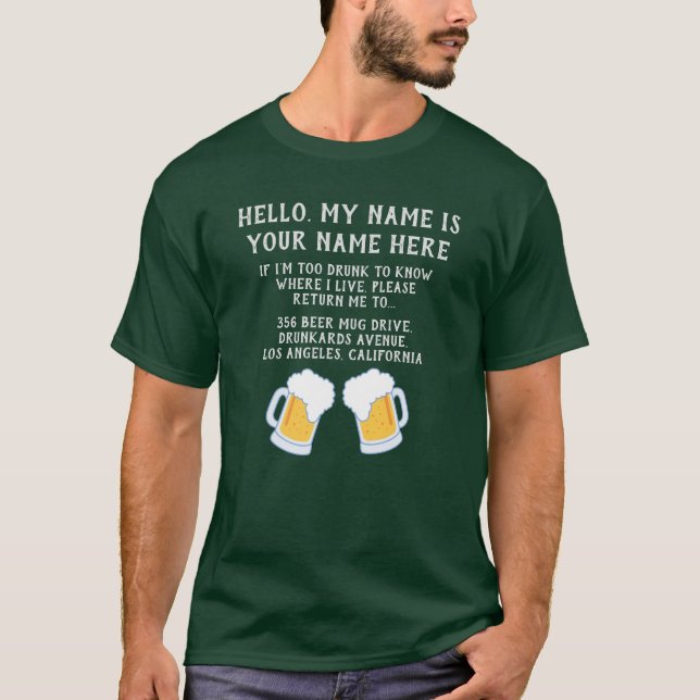 Skapa ditt egna roliga dricka för Irland öl T Shirt (Framsida)