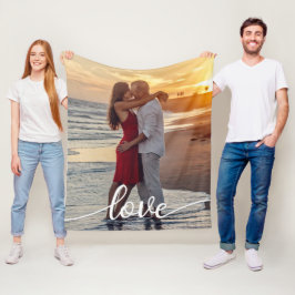 Skapa ditt Kärlek-romantiska foto Fleecefilt