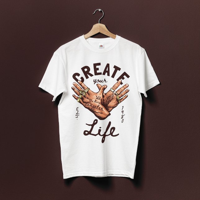Skapa ditt liv med gangster händer t shirt (Skapare uppladdad)