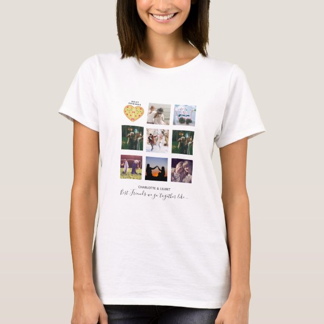 Skapa egen BFF Photo Collage Pizza Gift T Shirt (Framsida)
