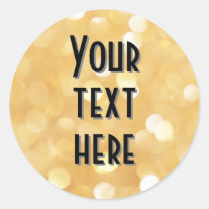 skapa egen bild text dekal guld glimmer glitter runt klistermärke