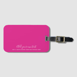 Skapa egen CERISE ROSA Anpassningsbar Text-Personl Bagagebricka