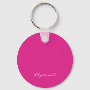 Skapa egen CERISE ROSA Anpassningsbar Text-Personl Nyckelring