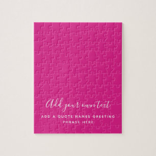 Skapa egen CERISE ROSA Anpassningsbar Text-Personl Pussel