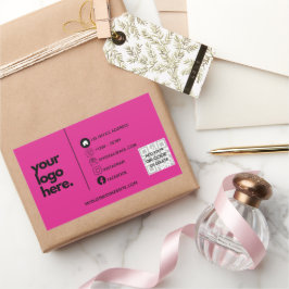 Skapa egen CERISE ROSA QR CODE-Affärskortets Logot Rektangulärt Klistermärke