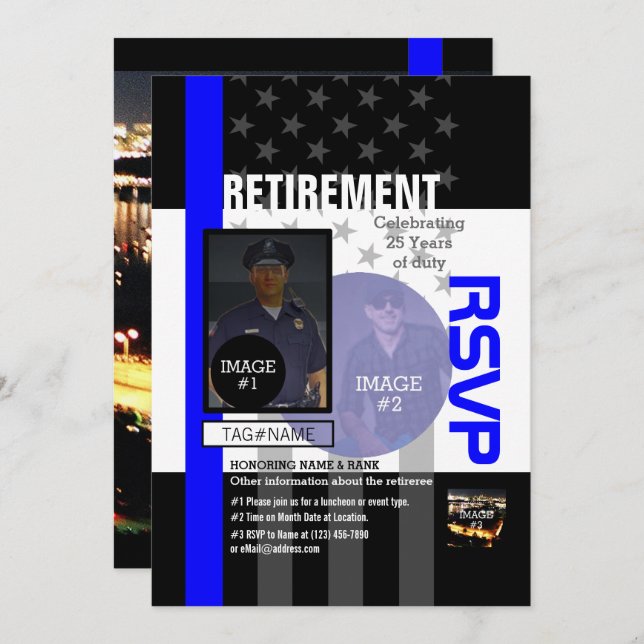 Skapa egen med 3 bilder och 9 linjer inbjudningar (Fram/baksida)