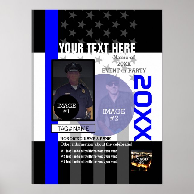 Skapa egen med 3 bilder och 9 linjer text poster (Framsidan)