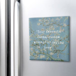 Skapa egen offert magnet<br><div class="desc">Skapa en egen anpassningsbar-offertmagnet. Har minimal skrivmaskin och Vincent Van Gogh Almond Blommars målningsbakgrund</div>