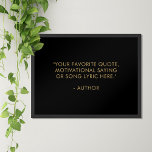 Skapa egen offert poster<br><div class="desc">Skapa din egen anpassningsbar-offert poster väggkonst. Innehåller din favoritcitat eller personlig i svart och guld färg i modern minimalistisk typografi.</div>