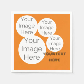 skapa egen orange för papper fototext napkin-mall pappersservett