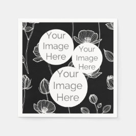 skapa egen papper fototextmall vallmo pappersservett